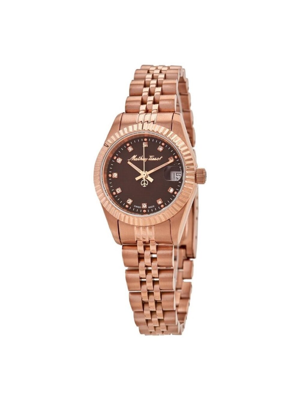 NWT Mathey-Tissot Mathy II Quartz Brown Dial Ladies Watch